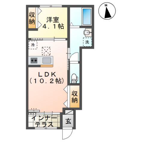 船橋市夏見台1丁目アパート(1LDK/1階)の間取り写真