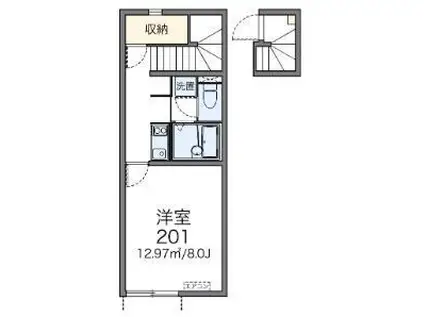 レオネクストRYUSEI(1K/2階)の間取り写真