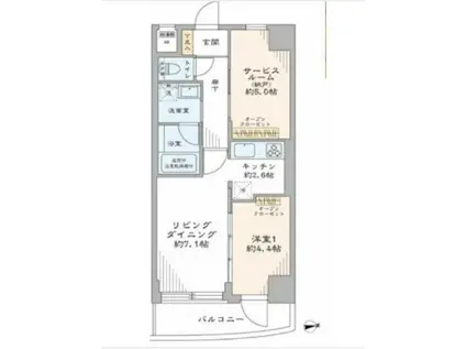 モンテベルデ芝大門(2LDK/6階)の間取り写真