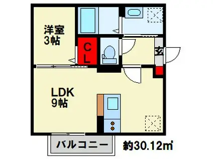 喜宝 YUKUHASHI(1LDK/2階)の間取り写真