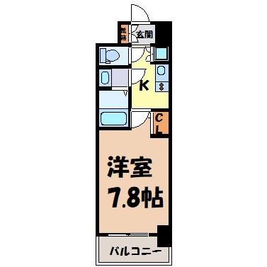 S-RESIDENCE志賀本通(1K/3階)の間取り写真