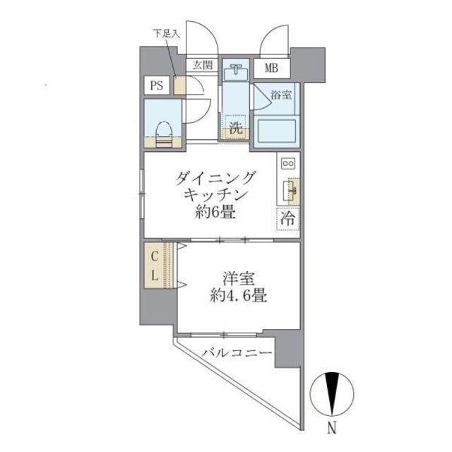 プラティーク目白(1DK/1階)の間取り写真