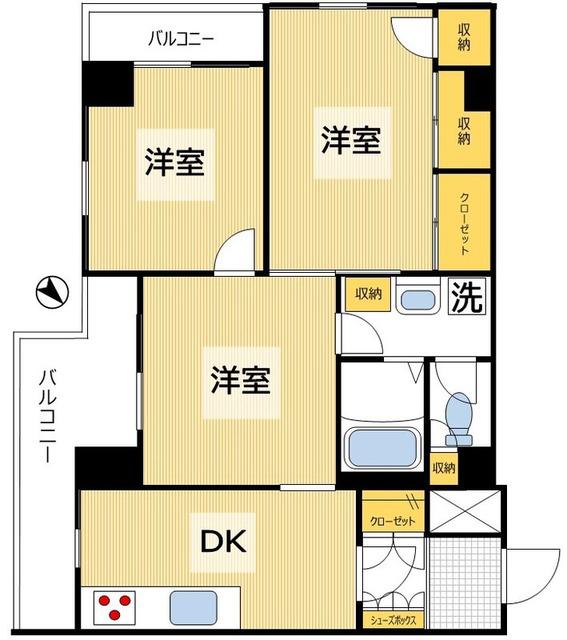 中銀音羽マンシオン(3DK/3階)の間取り写真