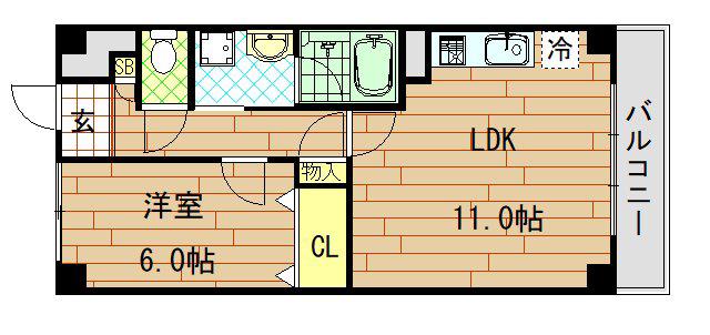 アルシオネ(1LDK/6階)の間取り写真