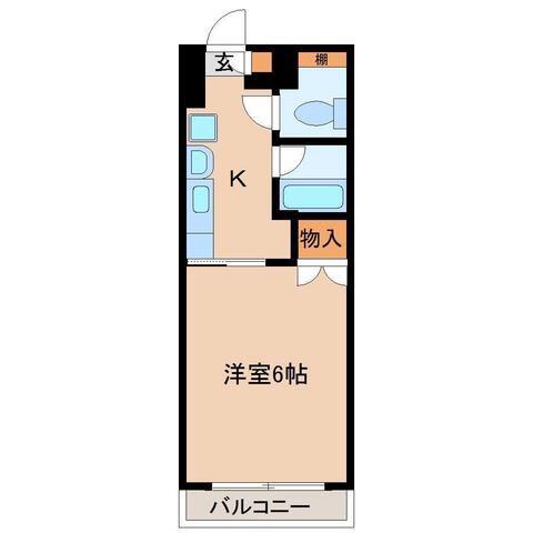 プチメゾン鶴島(ワンルーム/2階)の間取り写真