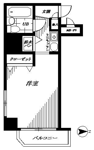 ダイアパレス錦糸町第5(1K/2階)の間取り写真