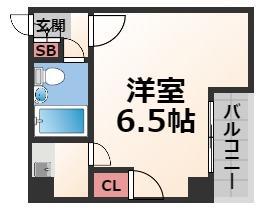 アパートメント新深江(1K/5階)の間取り写真