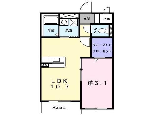 CASATOKITOU(1LDK/4階)の間取り写真