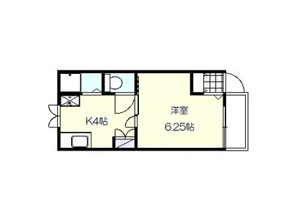 つゆきハイム(1K/1階)の間取り写真