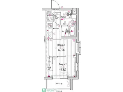ガーラ・アヴェニュー調布(2K/4階)の間取り写真
