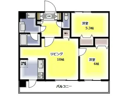 ライオンズテラス調布(2LDK/4階)の間取り写真