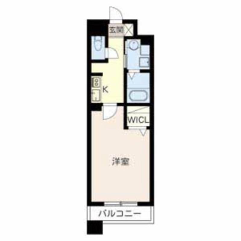 カルザ姫路(1K/6階)の間取り写真