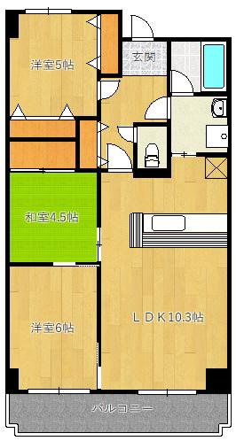 アバンティ千里(3LDK/4階)の間取り写真