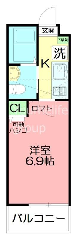 ラシャンス国分南(1K/3階)の間取り写真