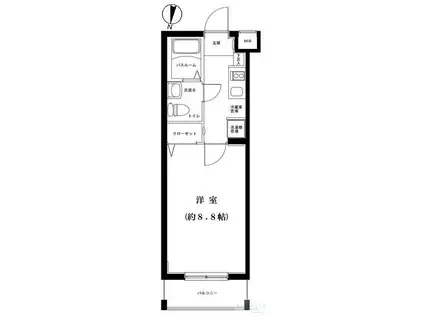 グランフォース高円寺(1K/4階)の間取り写真