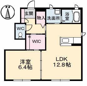 グランマスト木太町 A棟(1LDK/1階)の間取り写真