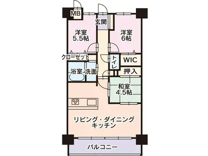 アルファスマート宮の前(3LDK/4階)の間取り写真