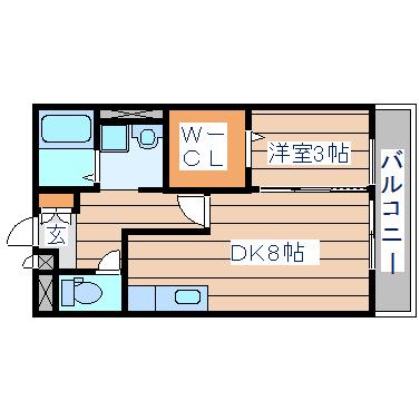 カナディアンコート平成(1LDK/3階)の間取り写真