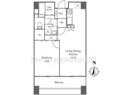 リバーシティ21 イーストタワーズII(1LDK/7階)の間取り写真