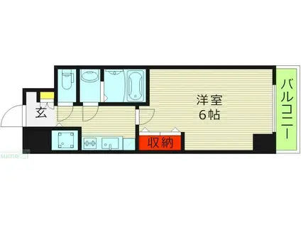 ウインズコート城北パーク(1K/7階)の間取り写真