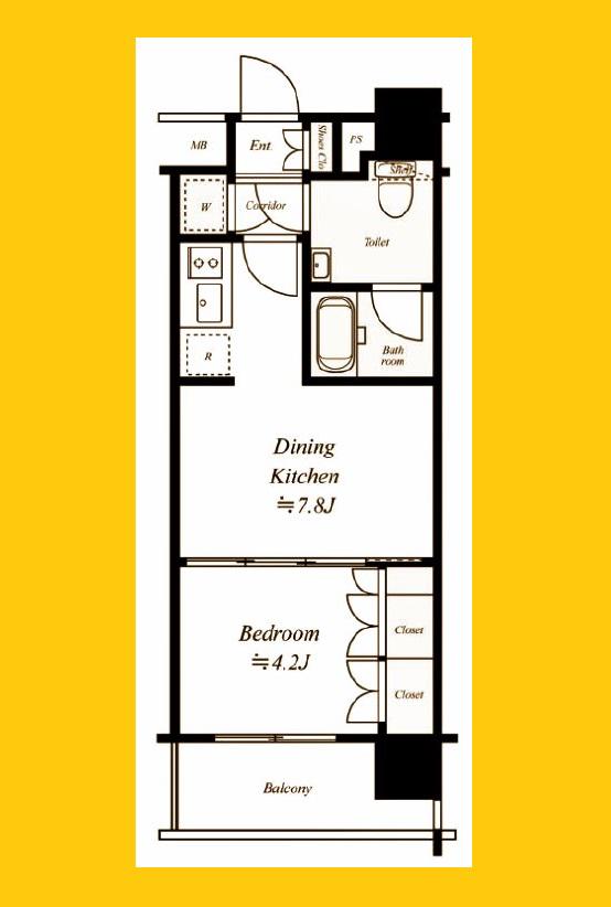 LUXURY APARTMENT YOKOHAMA KOGANECHO(1DK/3階)の間取り写真