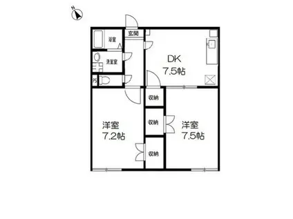 アンプルール フェール M.Y(1K/1階)の間取り写真