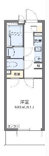 クレイノ栞(1K/1階)の間取り写真