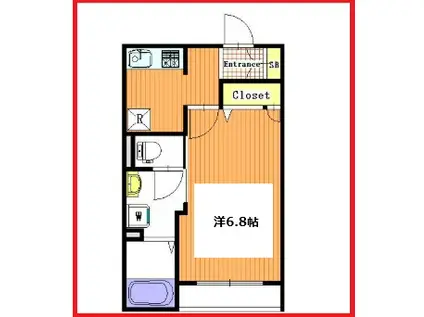 ファイネス梅田B棟(1K/3階)の間取り写真