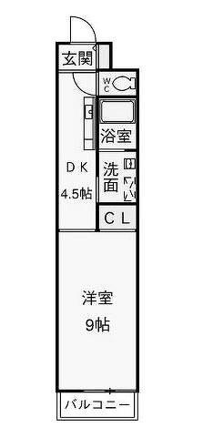 ハイツオレンジB(1DK/2階)の間取り写真