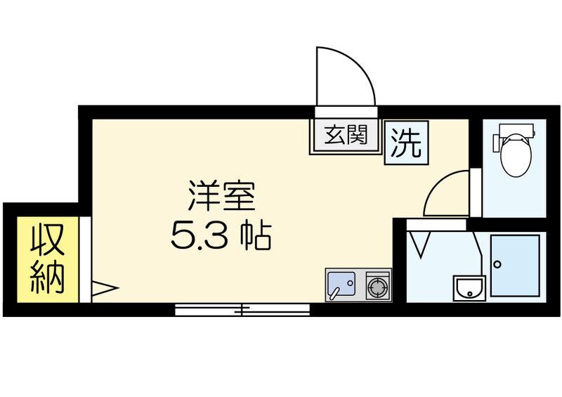 マーベラス小金井緑町I(ワンルーム/2階)の間取り写真