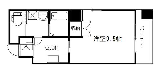 リバービュー加古町(1K/5階)の間取り写真