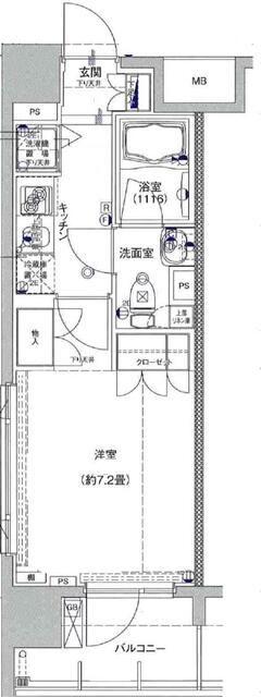 AXAS-WILL 四谷3丁目 STA(1K/2階)の間取り写真