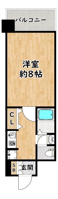 ロイヤル御幣島(1K/8階)の間取り写真