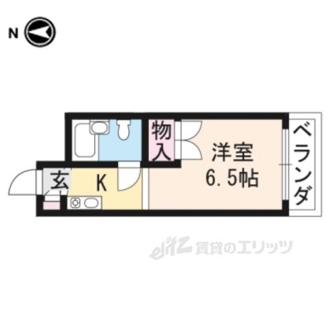 和晃第二ハイツ(ワンルーム/6階)の間取り写真