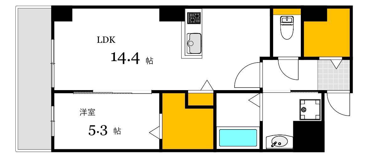 橋本町柴崎ビル(1LDK/4階)の間取り写真