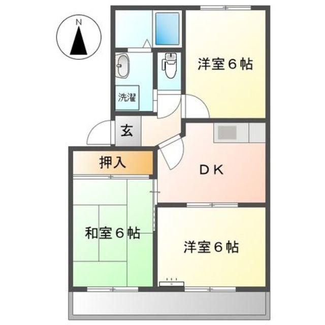 プリベールT(3DK/2階)の間取り写真