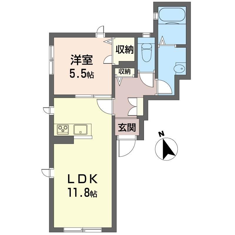 リリー レジデンス(1LDK/1階)の間取り写真