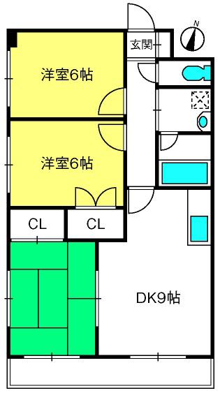 オーネスト(3DK/4階)の間取り写真