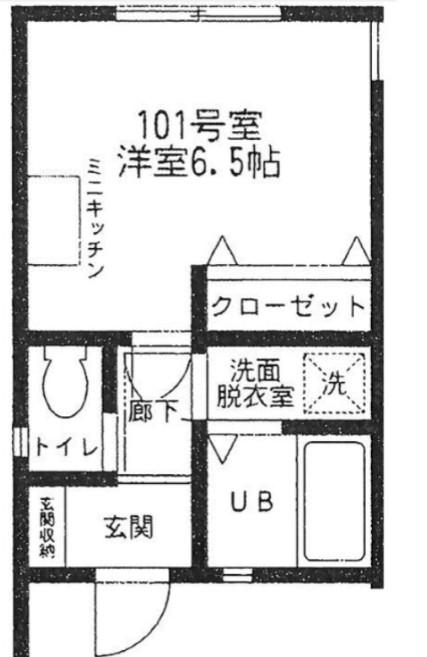 小田急線 梅ケ丘駅 徒歩6分 3階建 築10年(ワンルーム/1階)の間取り写真