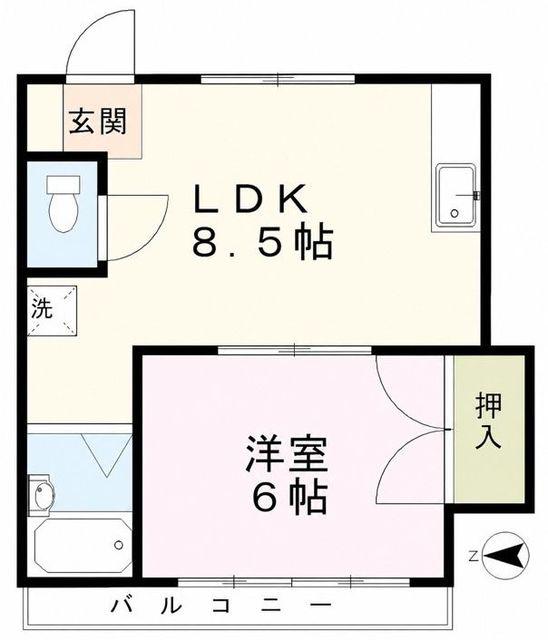 クロノス蕨(1LDK/2階)の間取り写真