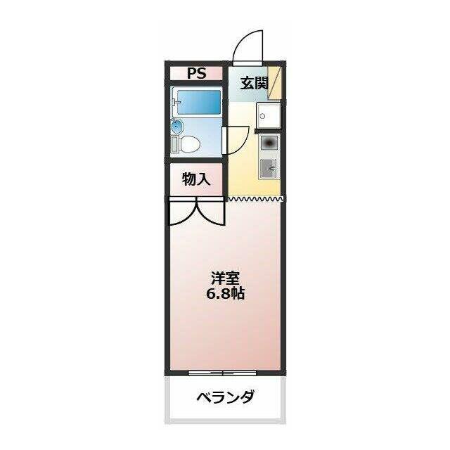 水野ビル(1K/2階)の間取り写真