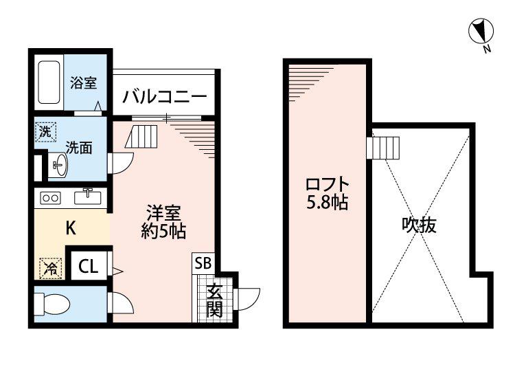 ドリームスクエア(1K/2階)の間取り写真