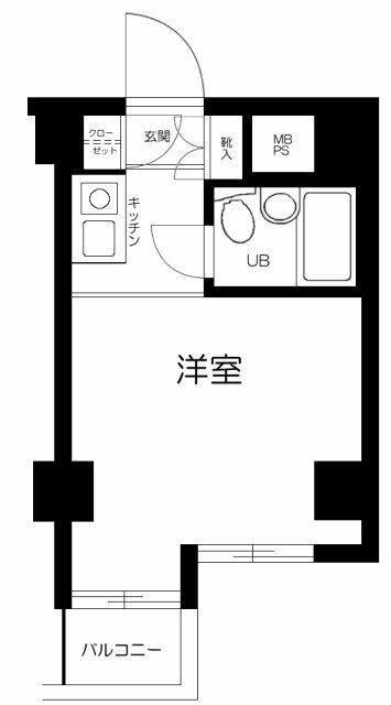 トップ不動前(1K/2階)の間取り写真