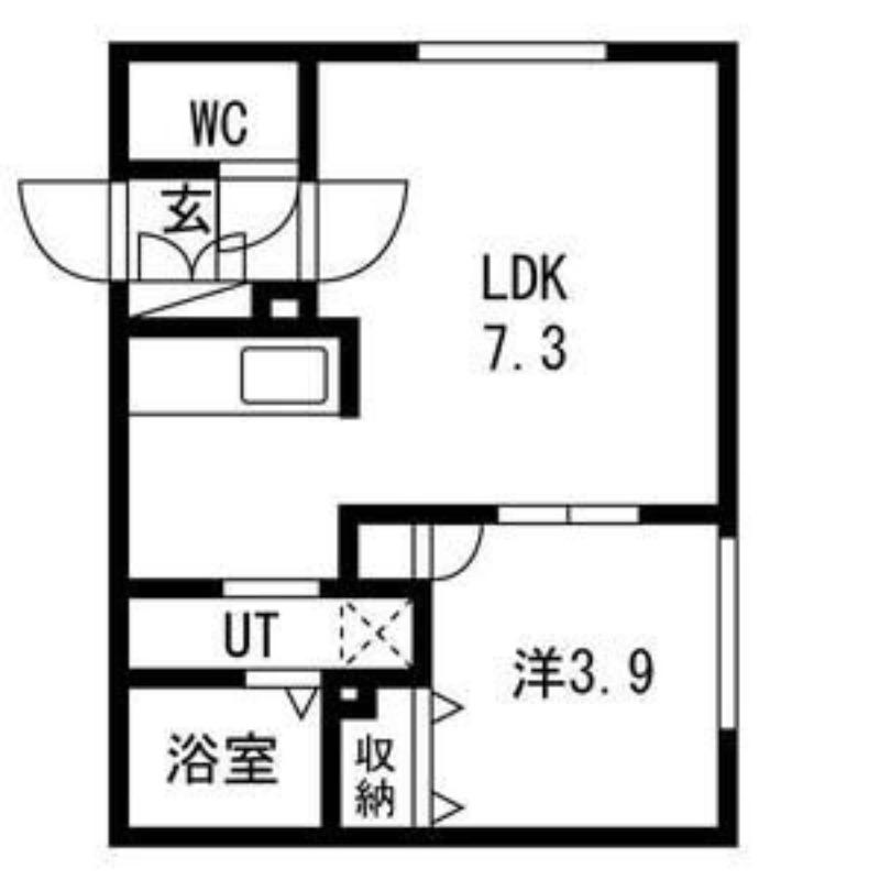 ヴィヴレ平岸(1LDK/3階)の間取り写真