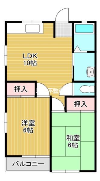 クリオネ(2LDK/2階)の間取り写真