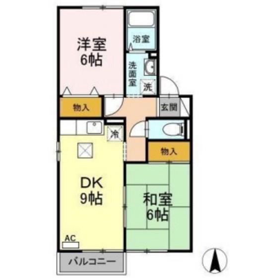 セジュール静(2DK/2階)の間取り写真