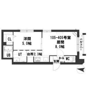 グランメール エース(1LDK/3階)の間取り写真