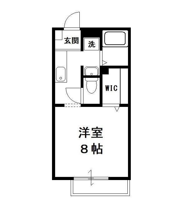 エントピアB(1K/1階)の間取り写真