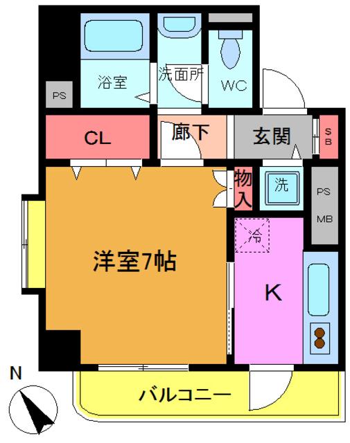 プリマベーラ(1K/2階)の間取り写真