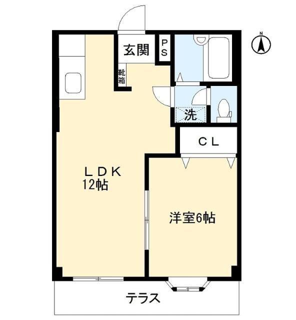 エルディムサカエ(1LDK/1階)の間取り写真